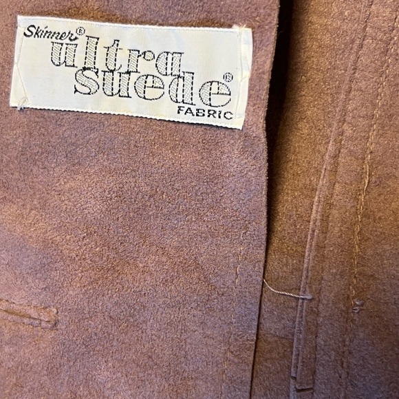 Saks Fifth Avenue Brown Suede Jacket with Fur Collar - Picture 11 of 13